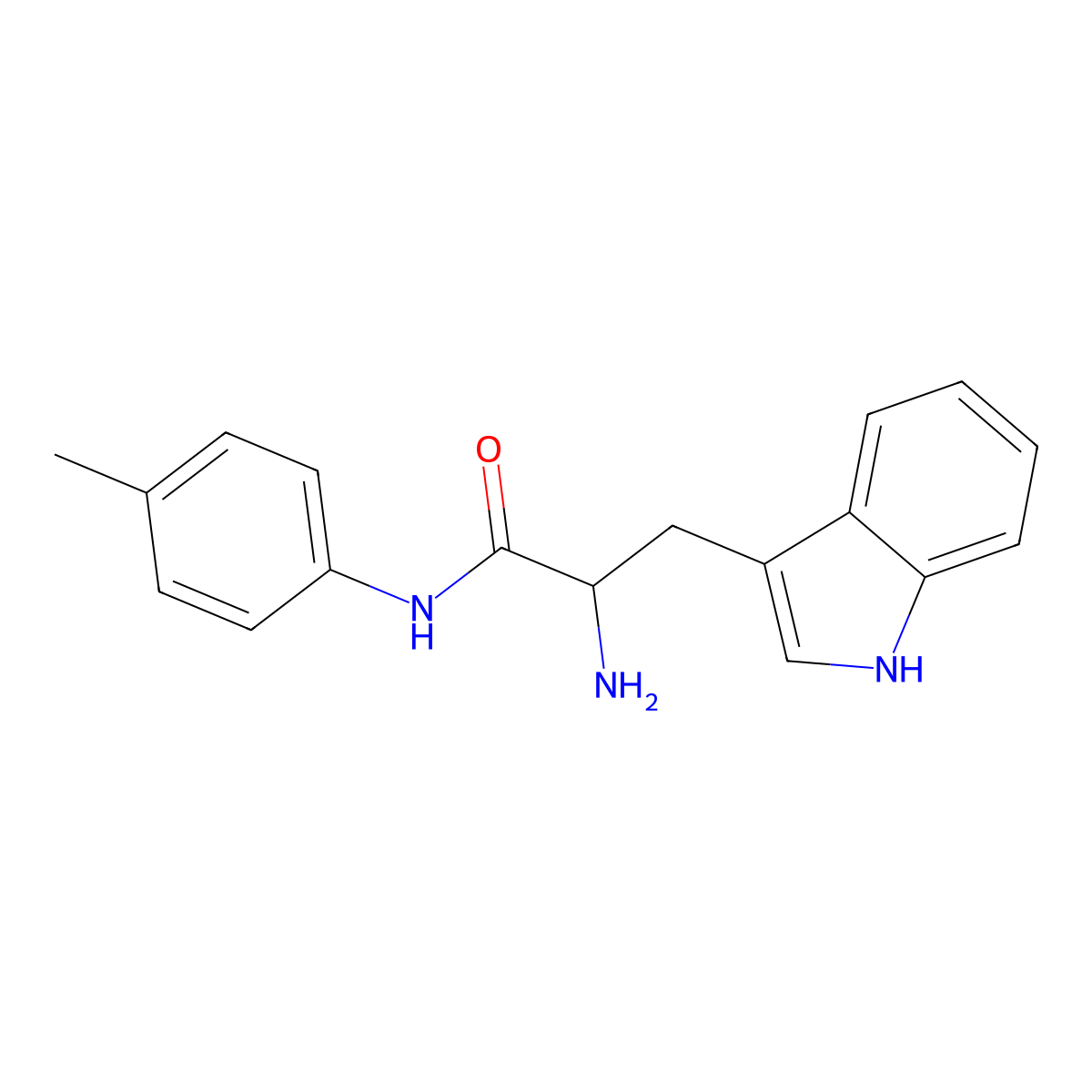 2-amino-3-(1H-indol-3-yl)-N-(4-methylphenyl)propanamide molecular structure, CAS 1031349-21-9