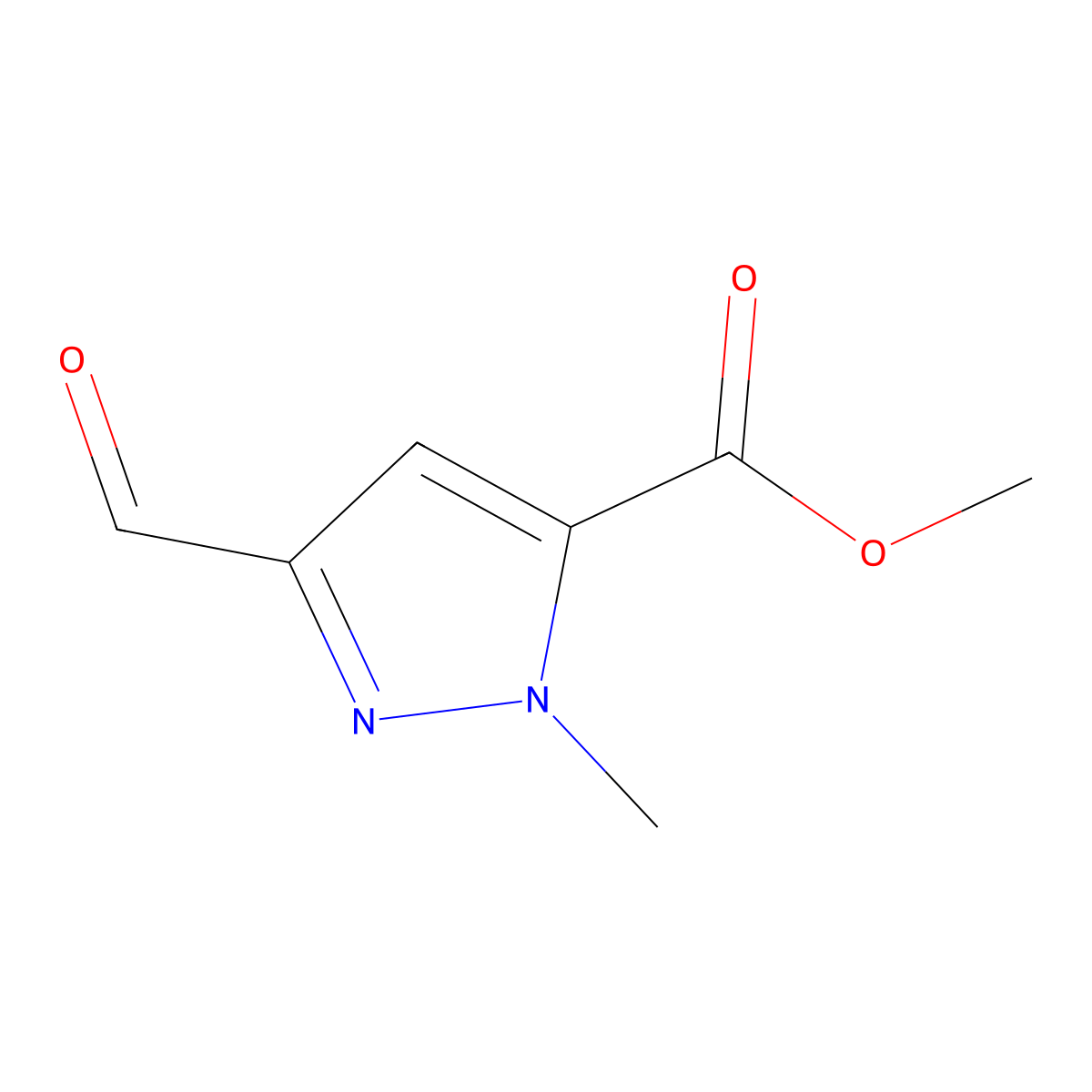 Methyl 3-formyl-1-methyl-1H-pyrazole-5-carboxylate molecular structure, CAS 1031351-95-7