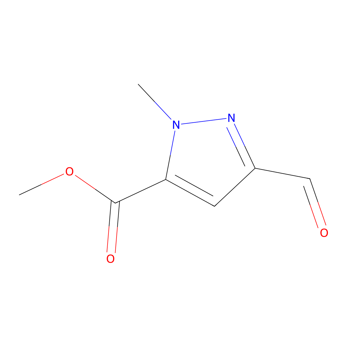 Methyl 3-formyl-1-methyl-1H-pyrazole-5-carboxylate molecular structure, CAS 1031351-95-7