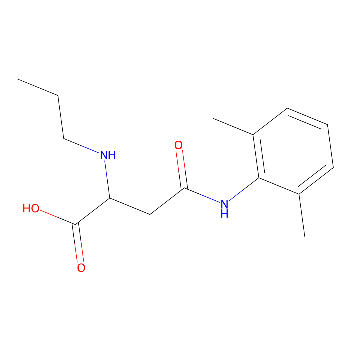 4-(2,6-Dimethylanilino)-4-oxo-2-(propylamino)butanoic acid molecular structure, CAS 1031353-07-7