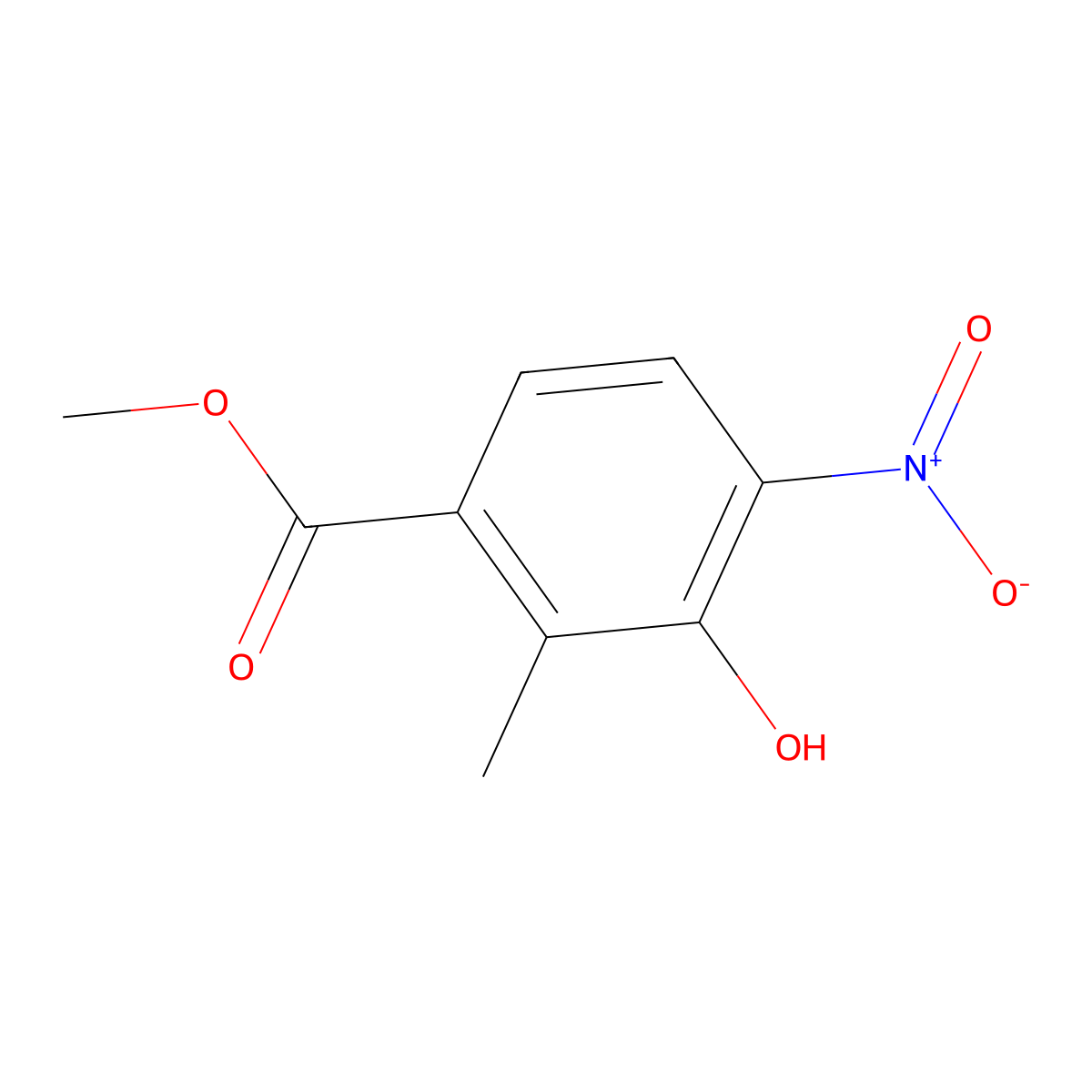 Methyl 3-hydroxy-2-methyl-4-nitrobenzoate molecular structure, CAS 1031359-53-1