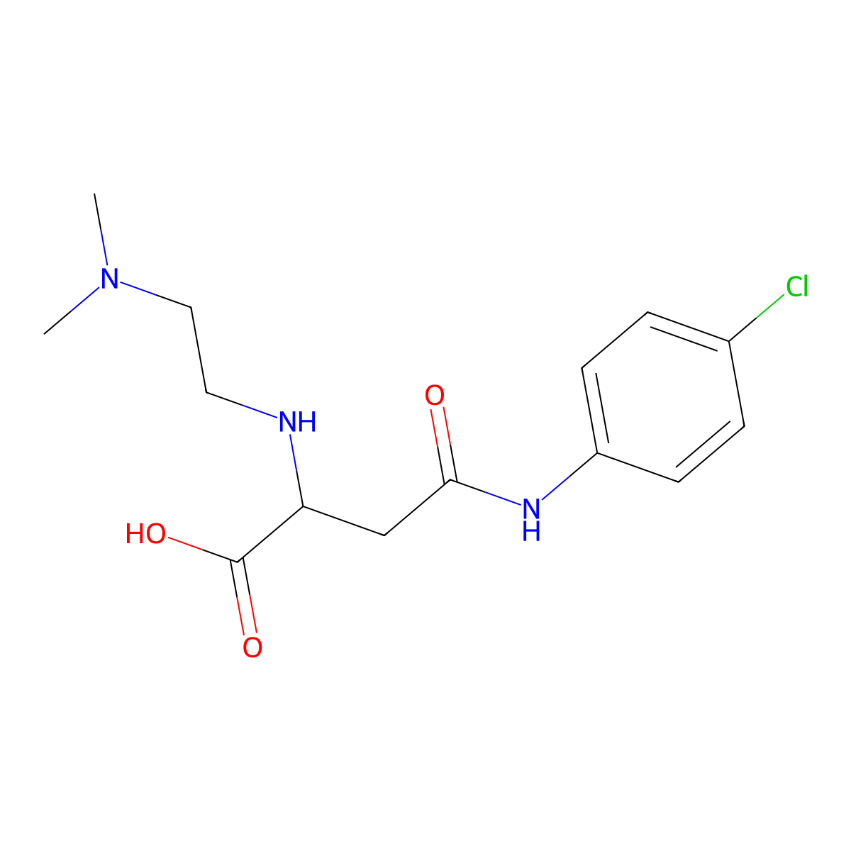 4-((4-Chlorophenyl)amino)-2-((2-(dimethylamino)ethyl)amino)-4-oxobutanoic acid molecular structure, CAS 1031361-14-4