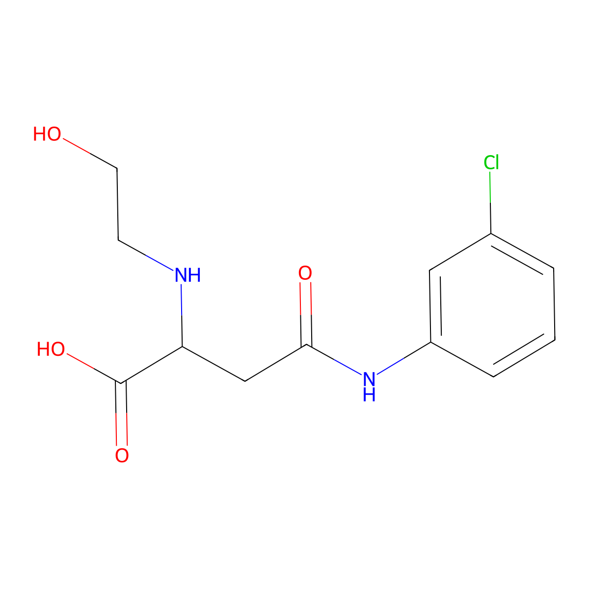 4-(3-Chloroanilino)-2-(2-hydroxyethylamino)-4-oxobutanoic acid molecular structure, CAS 1031361-46-2