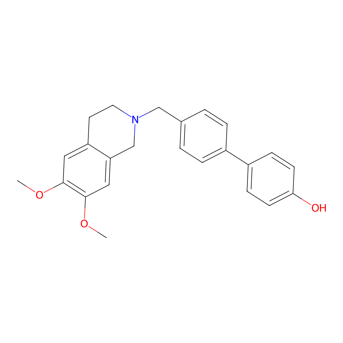 4'-(6,7-dimethoxy-3,4-dihydro-1H-isoquinolin-2-ylmethyl)biphenyl-4-ol molecular structure, CAS 1031367-64-2