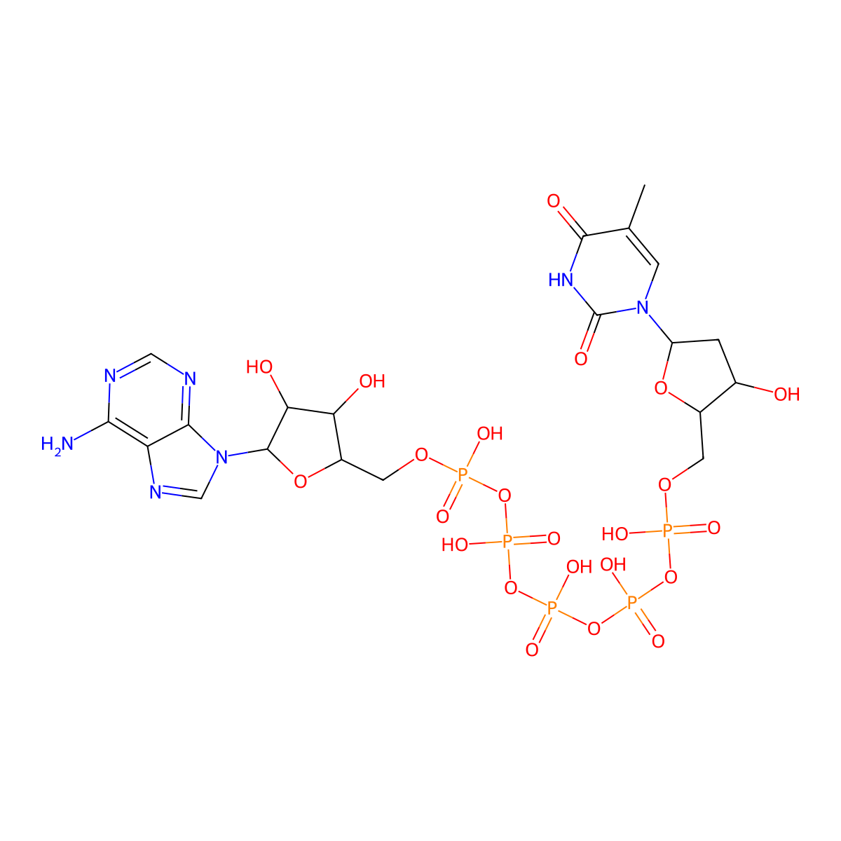 P1-(5'-Adenosyl)P5-(5'-Thymidyl)Pentaphosphate molecular structure, CAS 103137-88-8