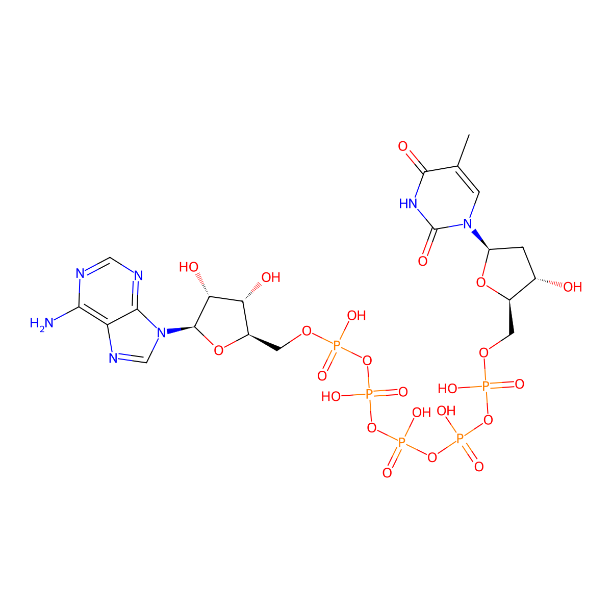 P1-(5'-Adenosyl)P5-(5'-Thymidyl)Pentaphosphate molecular structure, CAS 103137-88-8