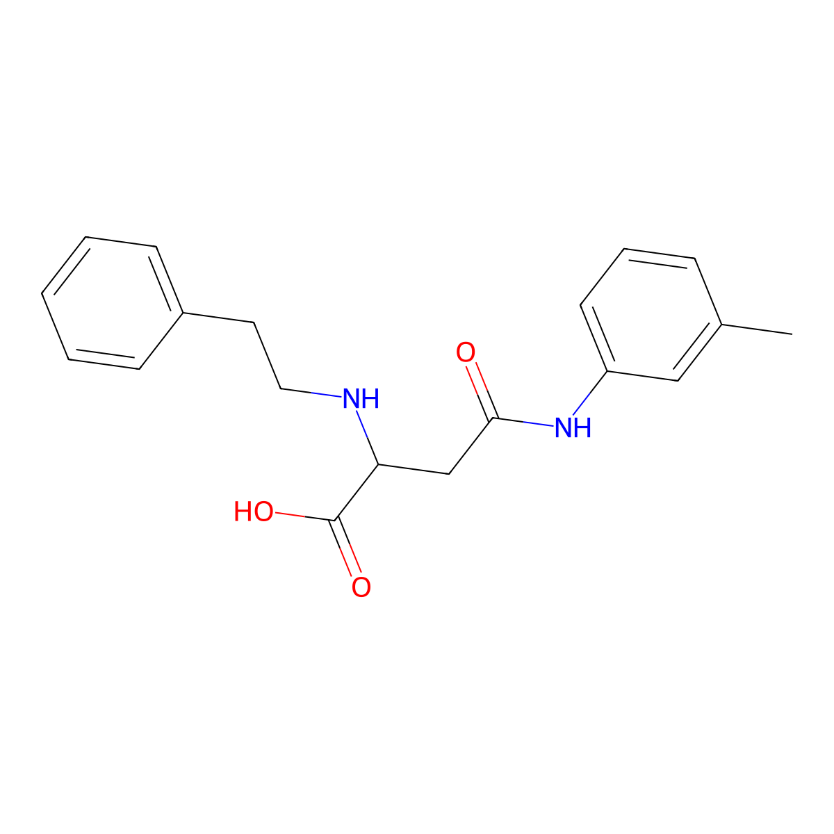4-Oxo-2-(phenethylamino)-4-(m-tolylamino)butanoic acid molecular structure, CAS 1031371-05-7