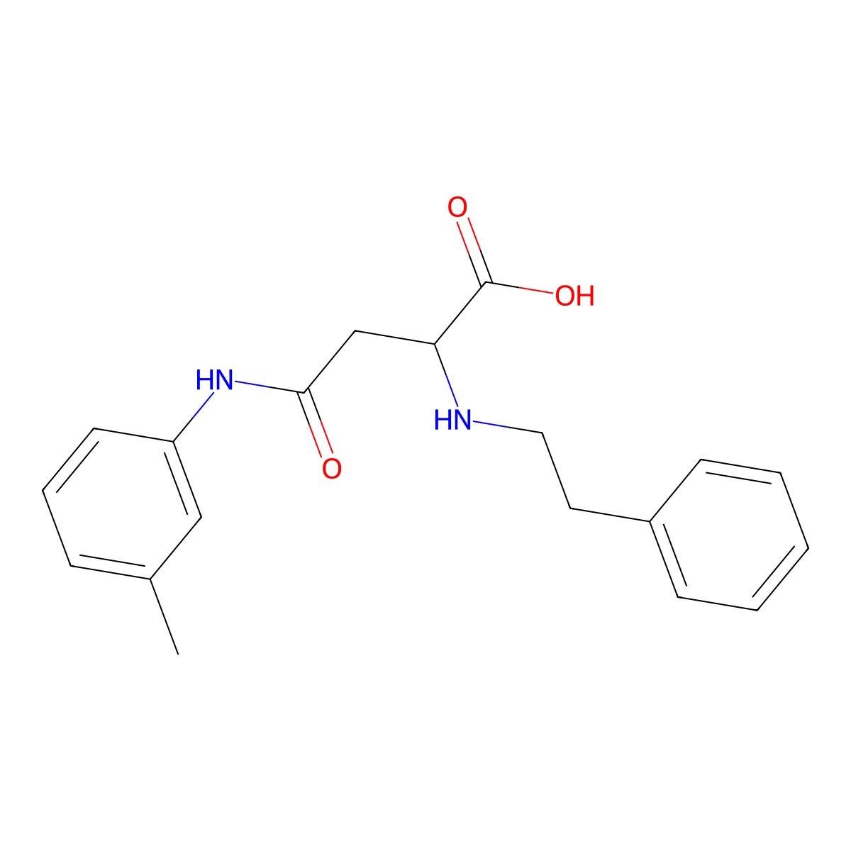 4-Oxo-2-(phenethylamino)-4-(m-tolylamino)butanoic acid molecular structure, CAS 1031371-05-7