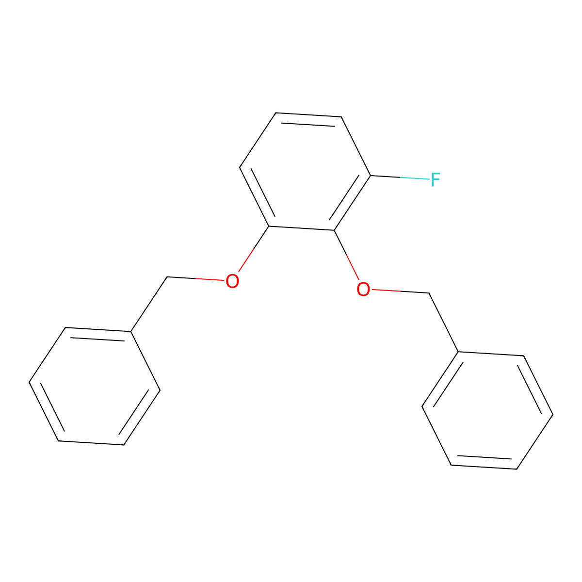 (((3-Fluoro-1,2-phenylene)bis(oxy))bis(methylene))dibenzene molecular structure, CAS 103138-23-4