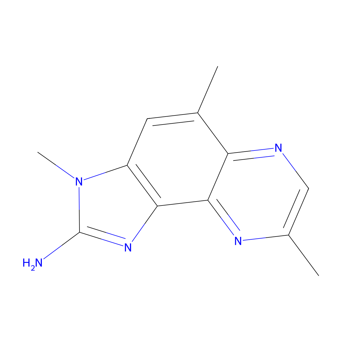 3,5,8-Trimethylimidazo(4,5-f)quinoxalin-2-amine molecular structure, CAS 103139-94-2