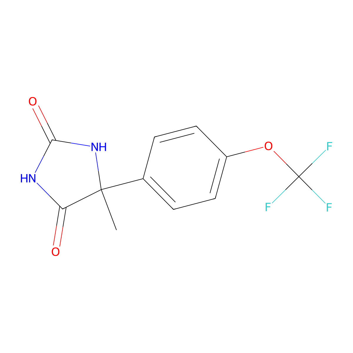 5-Methyl-5-[4-(trifluoromethoxy)phenyl]imidazolidine-2,4-dione molecular structure, CAS 1031391-93-1