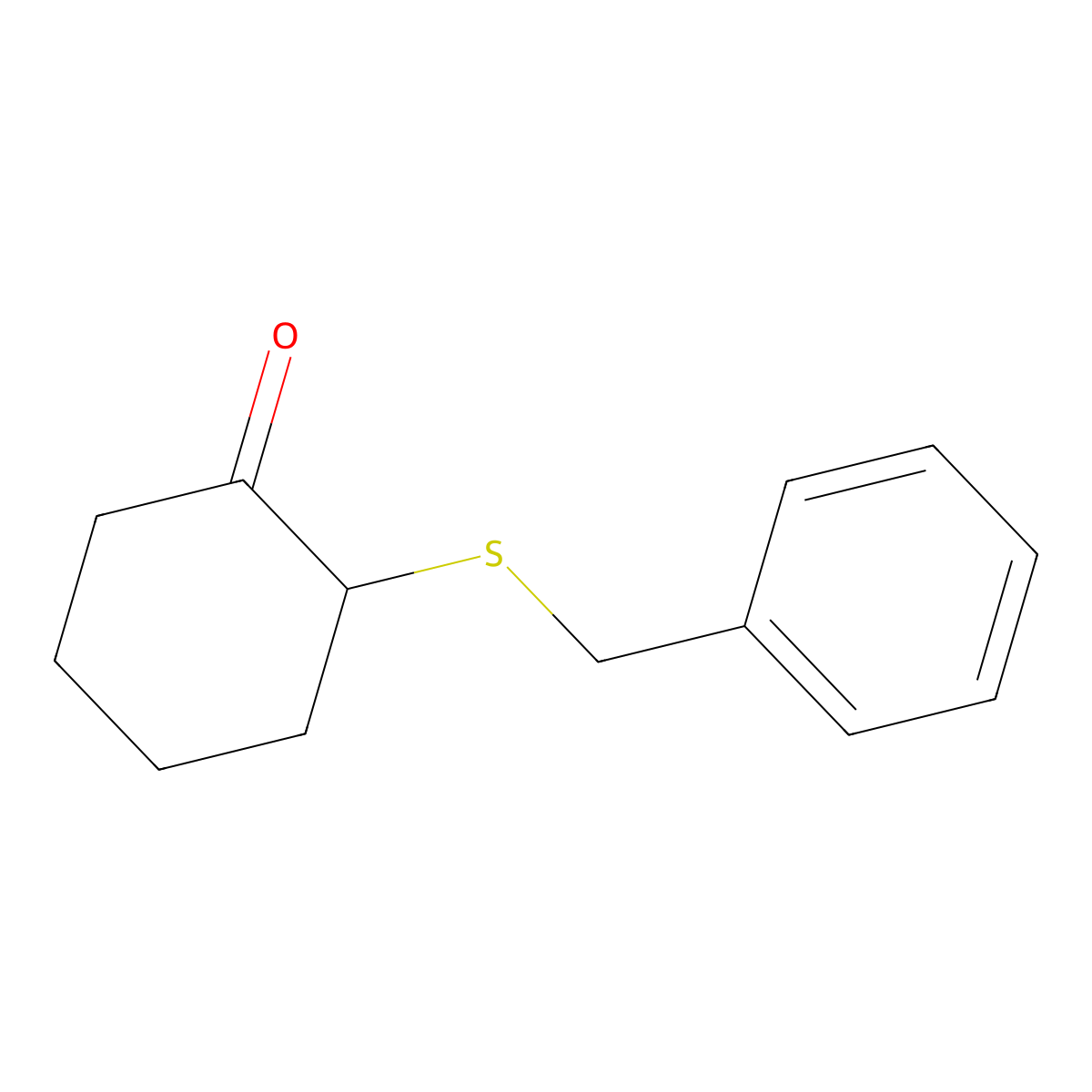 2-(Benzylsulfanyl)cyclohexan-1-one molecular structure, CAS 10314-32-6