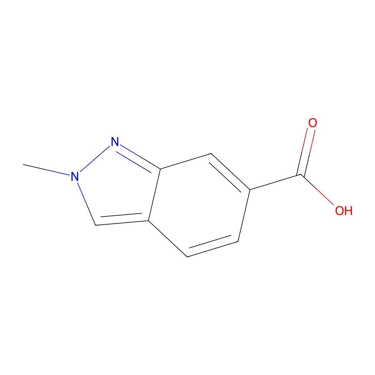 2-methyl-2H-indazole-6-carboxylic acid molecular structure, CAS 1031417-46-5