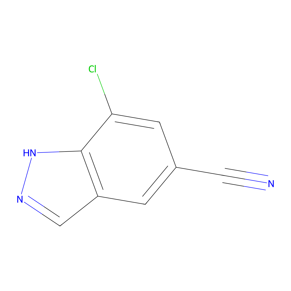 7-chloro-1H-indazole-5-carbonitrile molecular structure, CAS 1031417-56-7