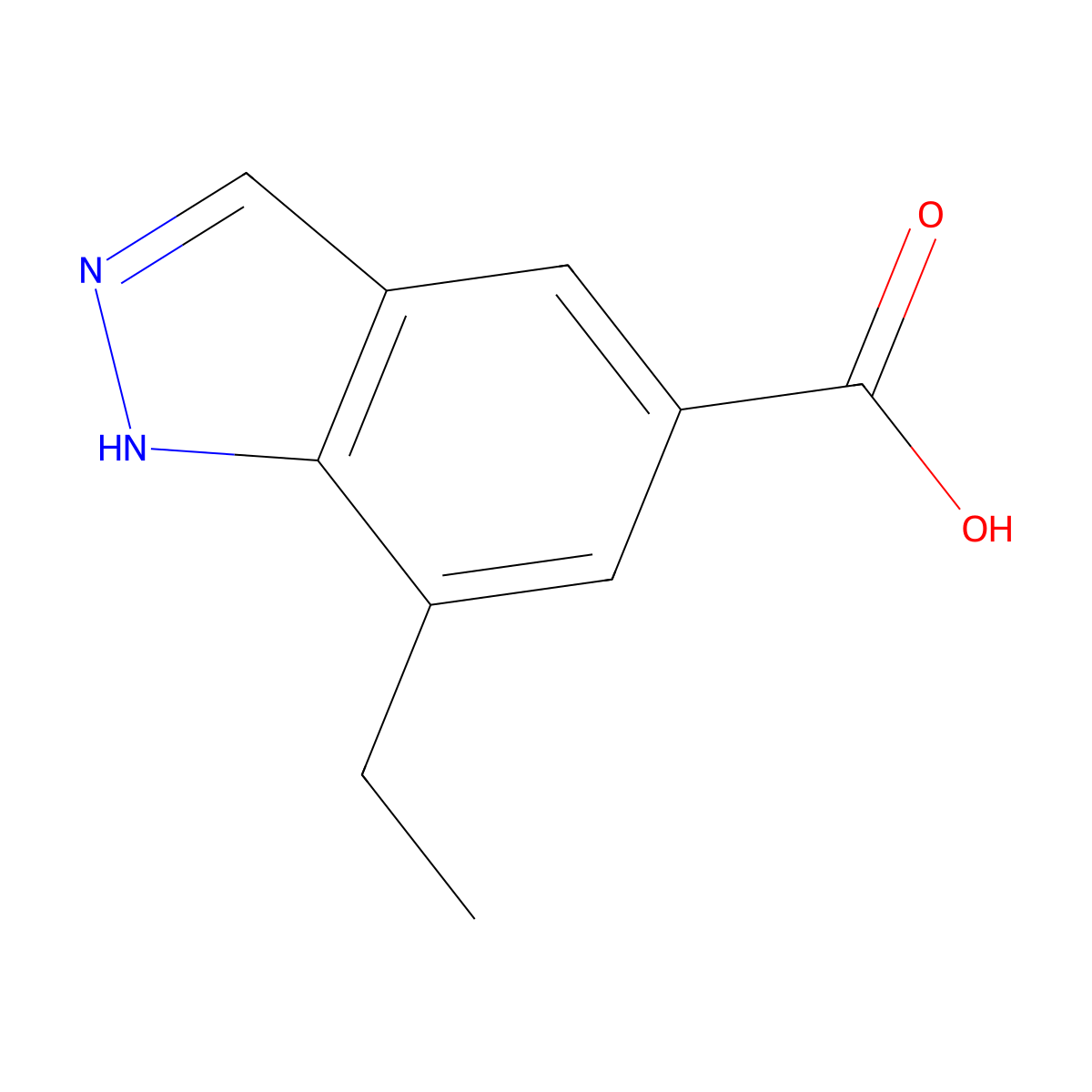 7-ethyl-1H-indazole-5-carboxylic acid molecular structure, CAS 1031417-67-0