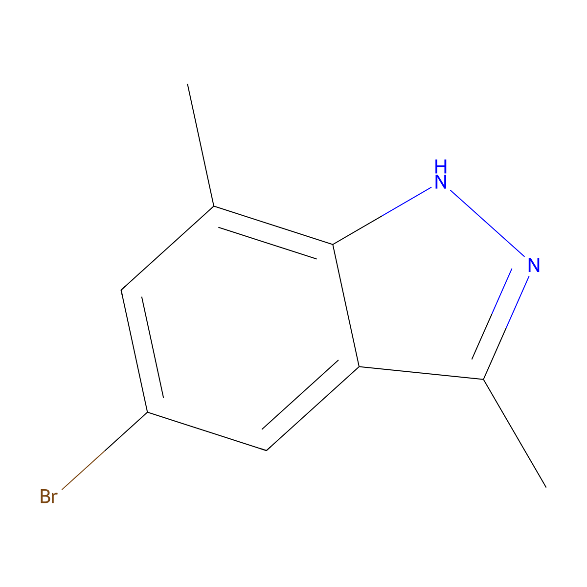 5-Bromo-3,7-dimethyl-1H-indazole molecular structure, CAS 1031417-71-6