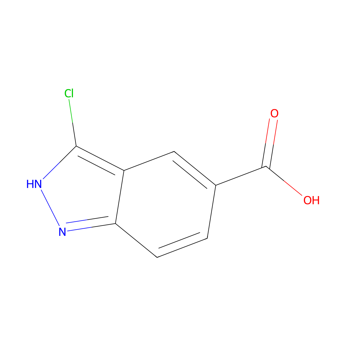 3-chloro-1H-indazole-5-carboxylic acid molecular structure, CAS 1031417-73-8