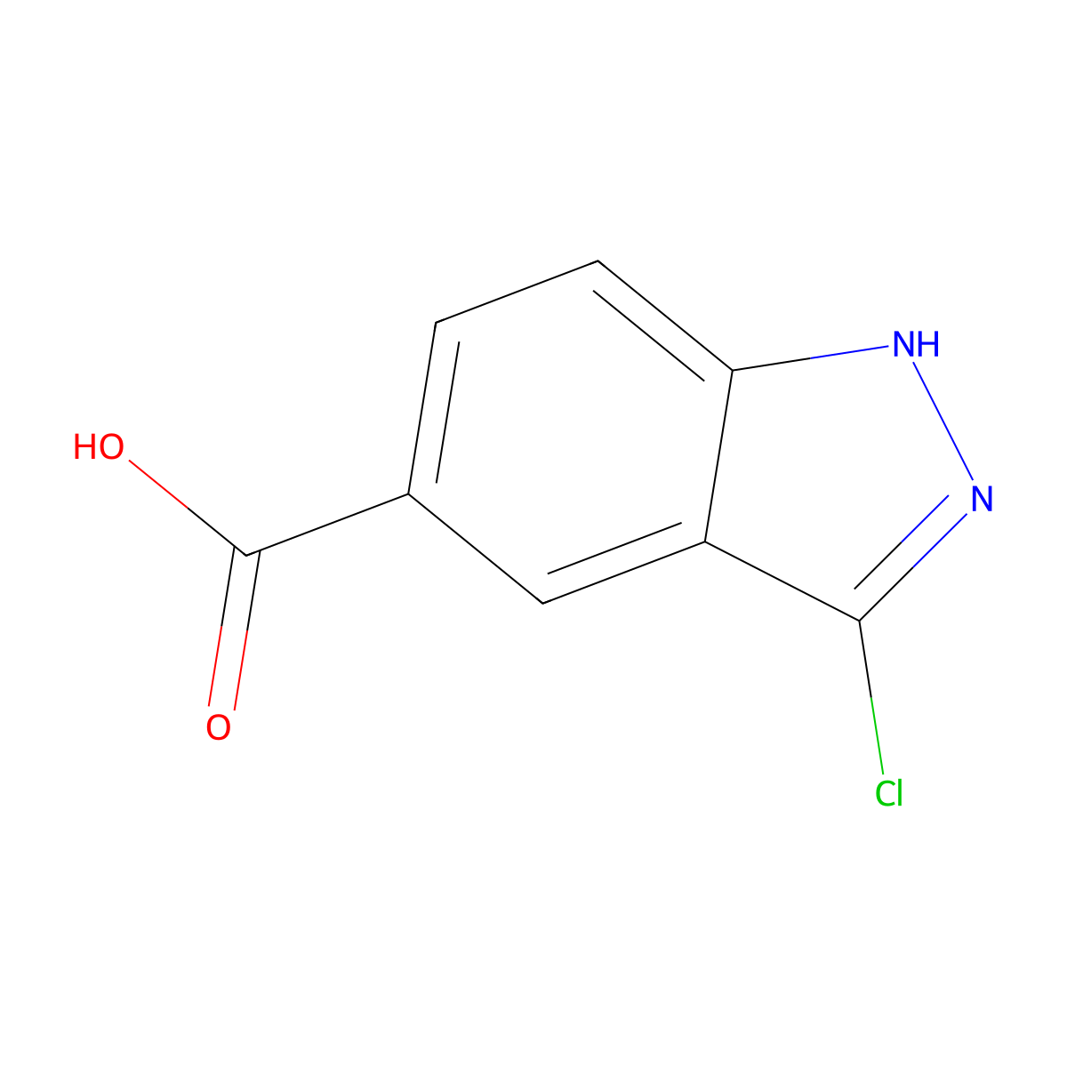 3-chloro-1H-indazole-5-carboxylic acid molecular structure, CAS 1031417-73-8