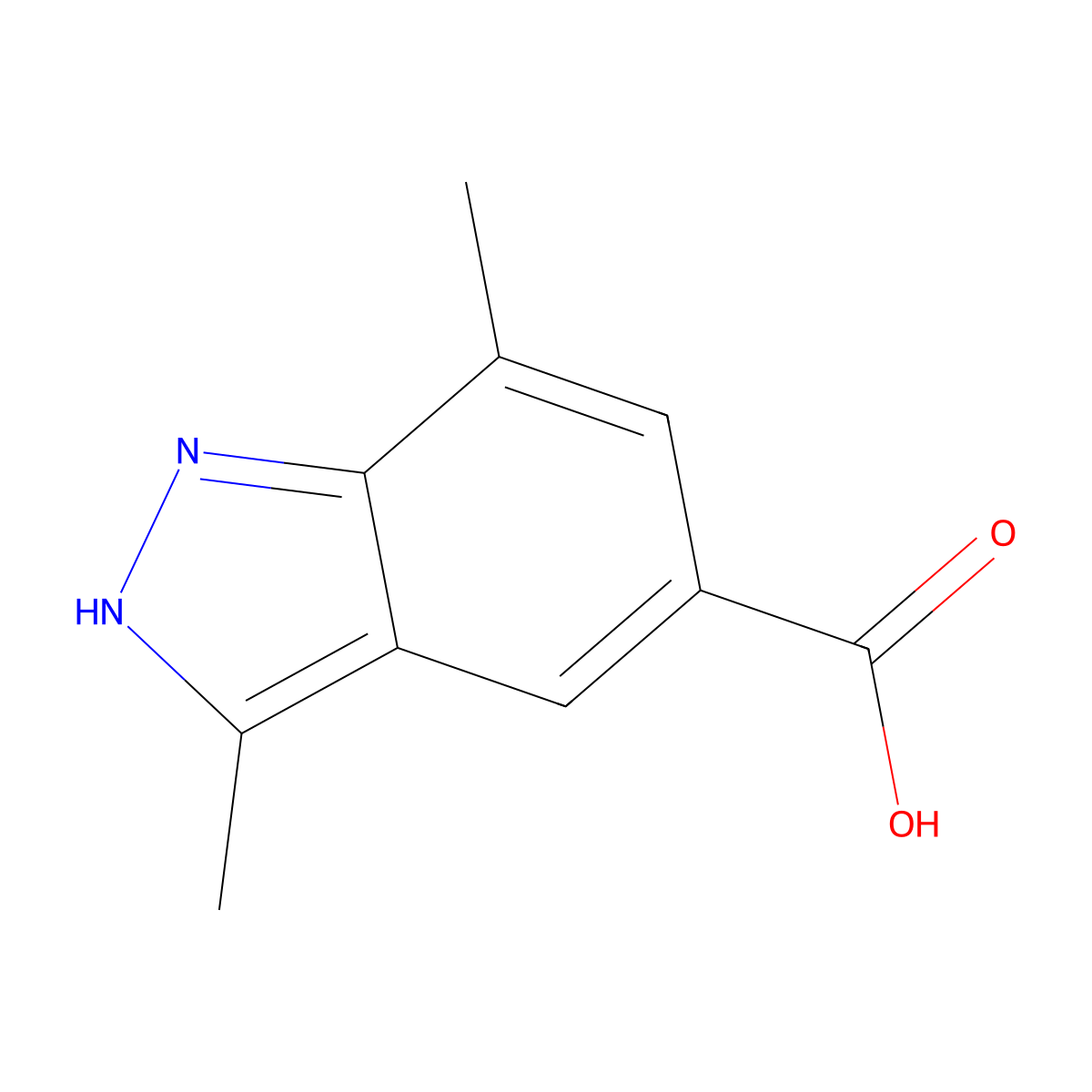 3,7-Dimethyl-1H-indazole-5-carboxylic acid molecular structure, CAS 1031417-75-0
