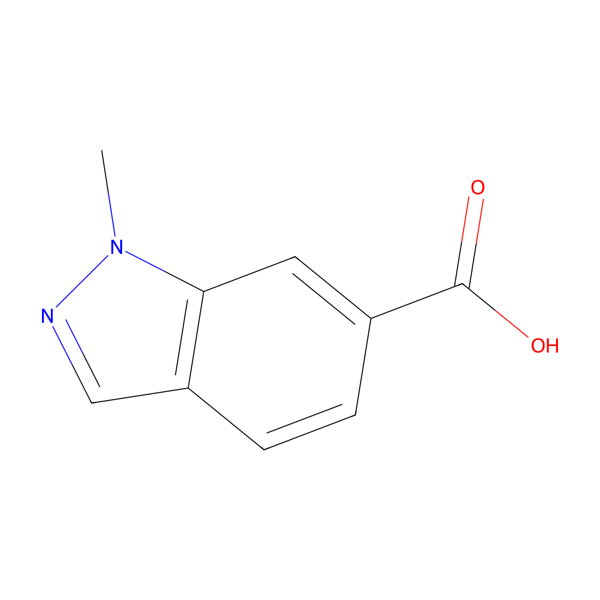 1-Methyl-1H-indazole-6-carboxylic acid molecular structure, CAS 1031417-77-2