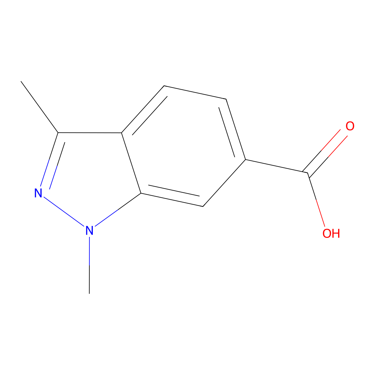 1,3-Dimethyl-1H-indazole-6-carboxylic acid molecular structure, CAS 1031417-88-5
