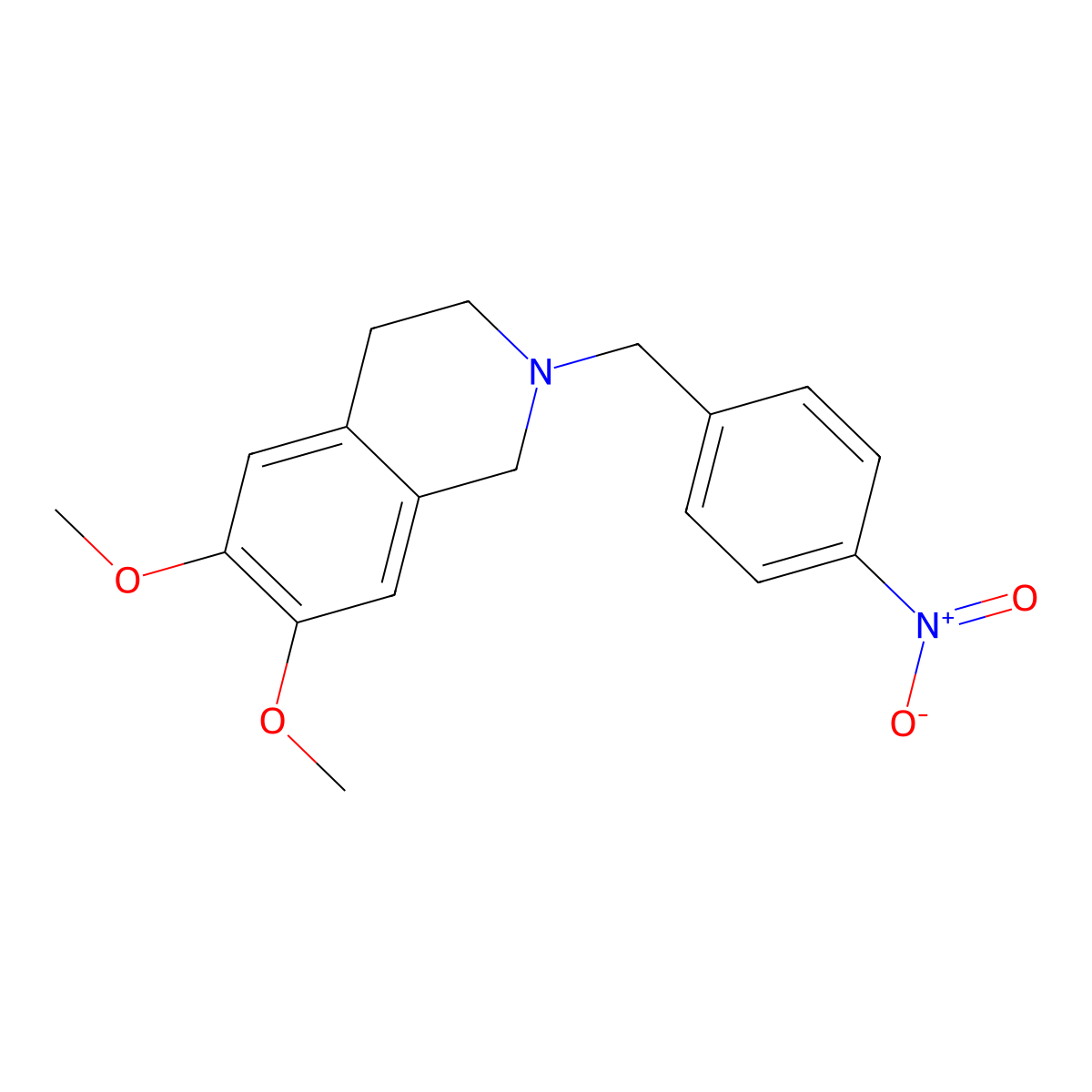 6,7-dimethoxy-2-[(4-nitrophenyl)methyl]-3,4-dihydro-1H-isoquinoline molecular structure, CAS 103143-17-5