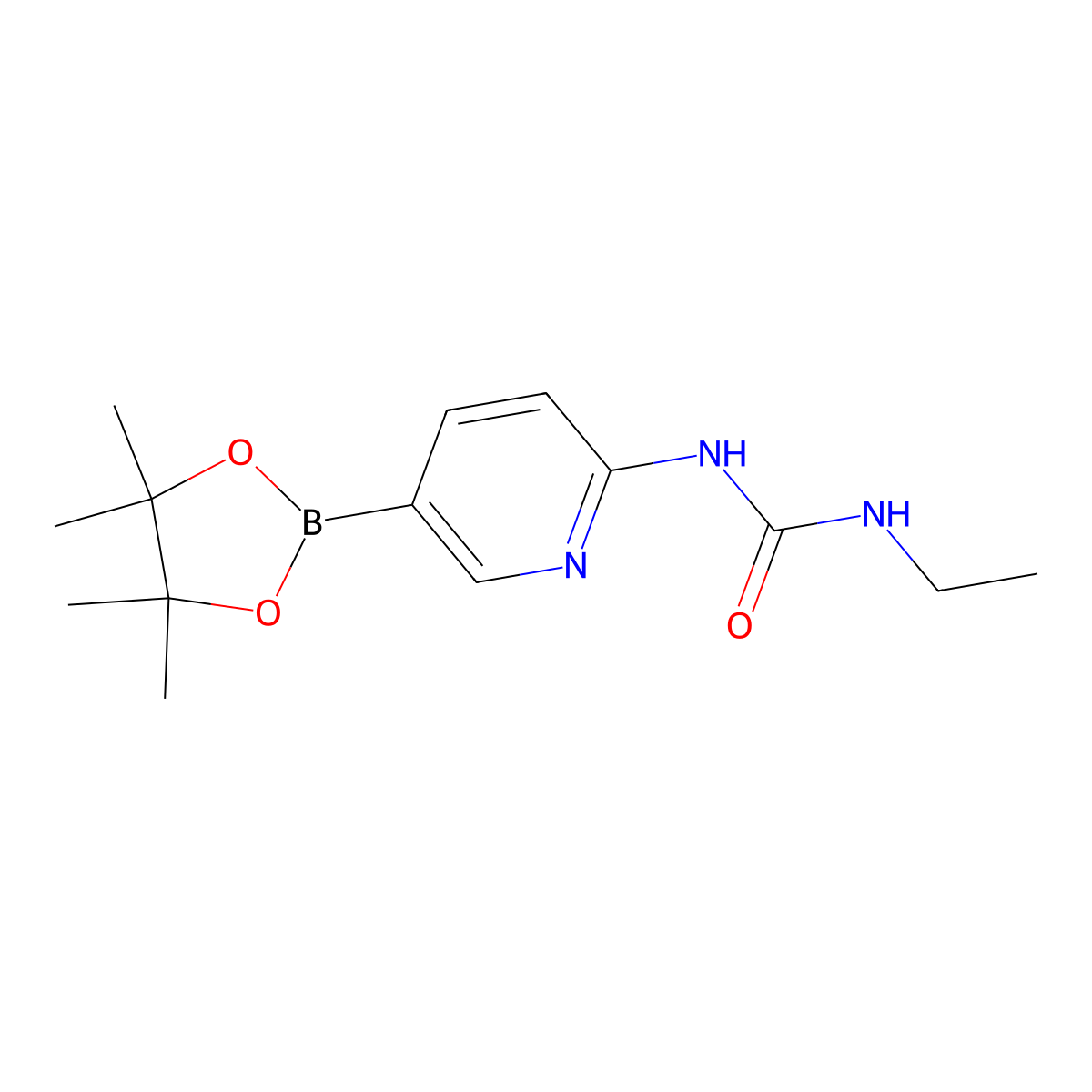 6-(3-Ethylureido)pyridine-3-boronic acid pinacol ester molecular structure, CAS 1031431-96-5