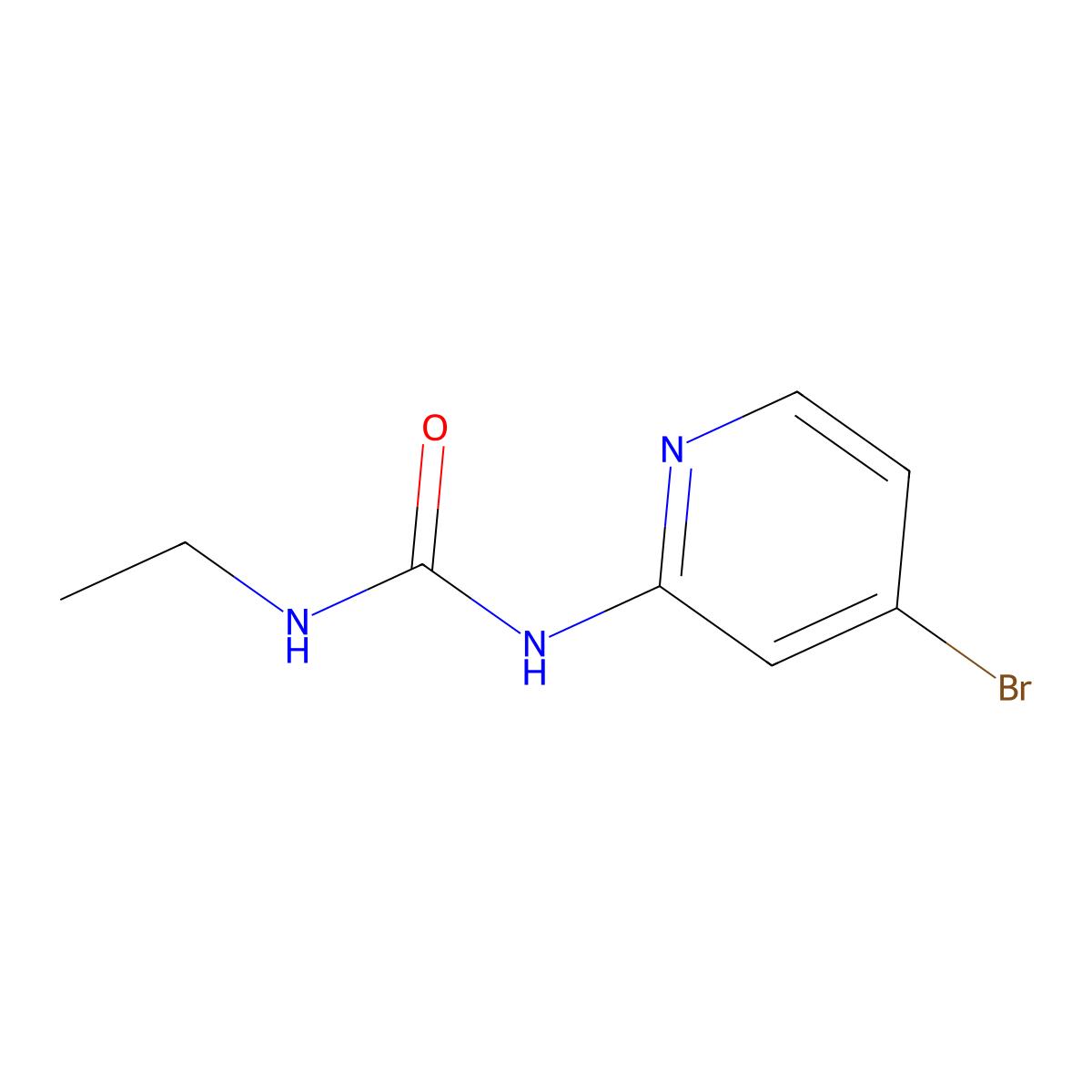 1-(4-Bromopyridin-2-yl)-3-ethylurea molecular structure, CAS 1031432-46-8