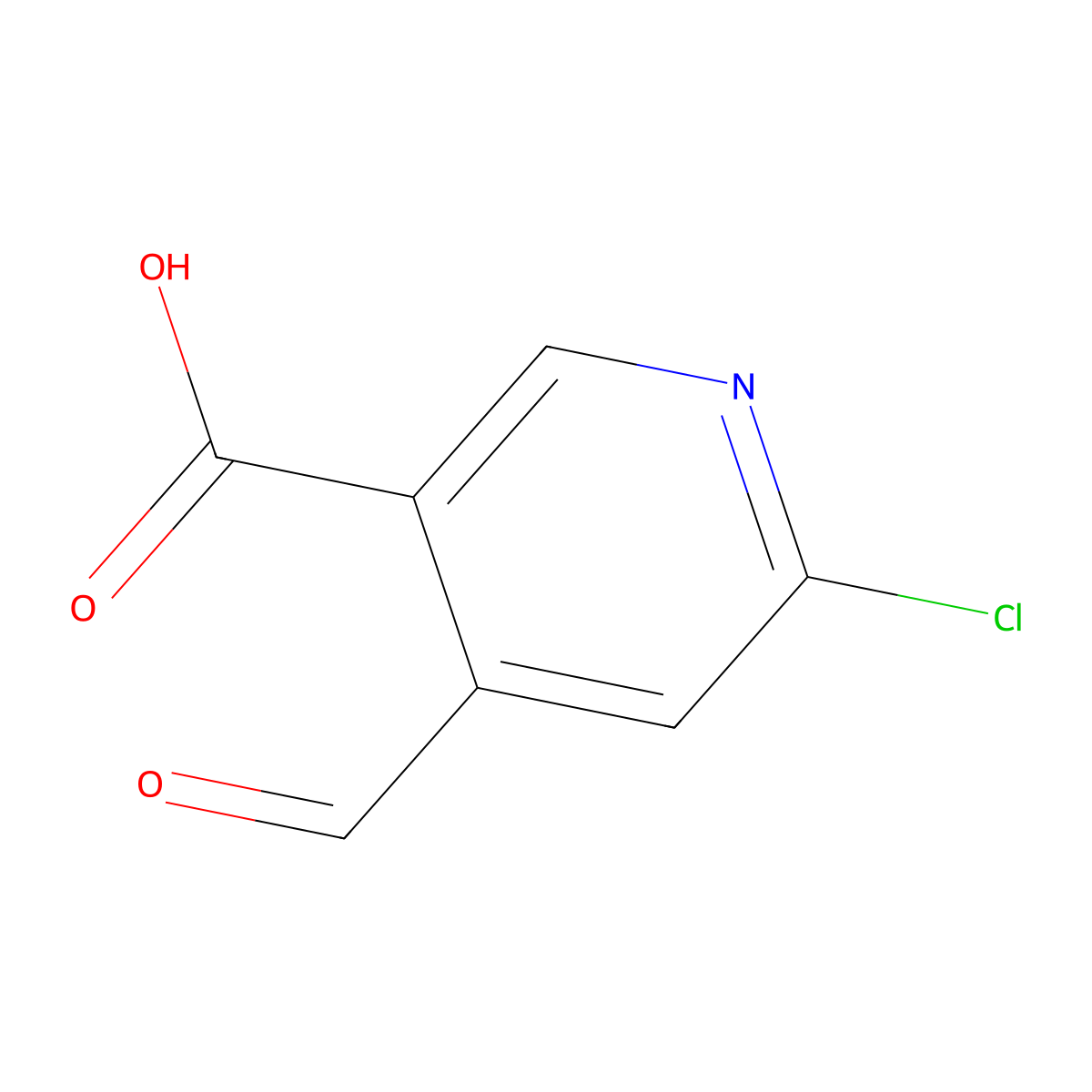 6-Chloro-4-formylpyridine-3-carboxylic acid molecular structure, CAS 1031433-06-3