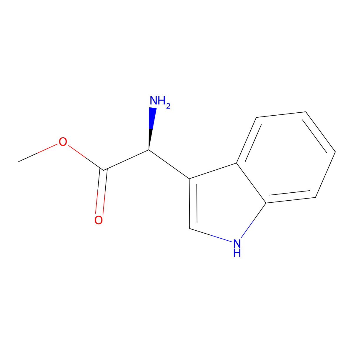 Methyl (S)-2-amino-2-(1H-indol-3-yl)acetate molecular structure, CAS 1031436-76-6