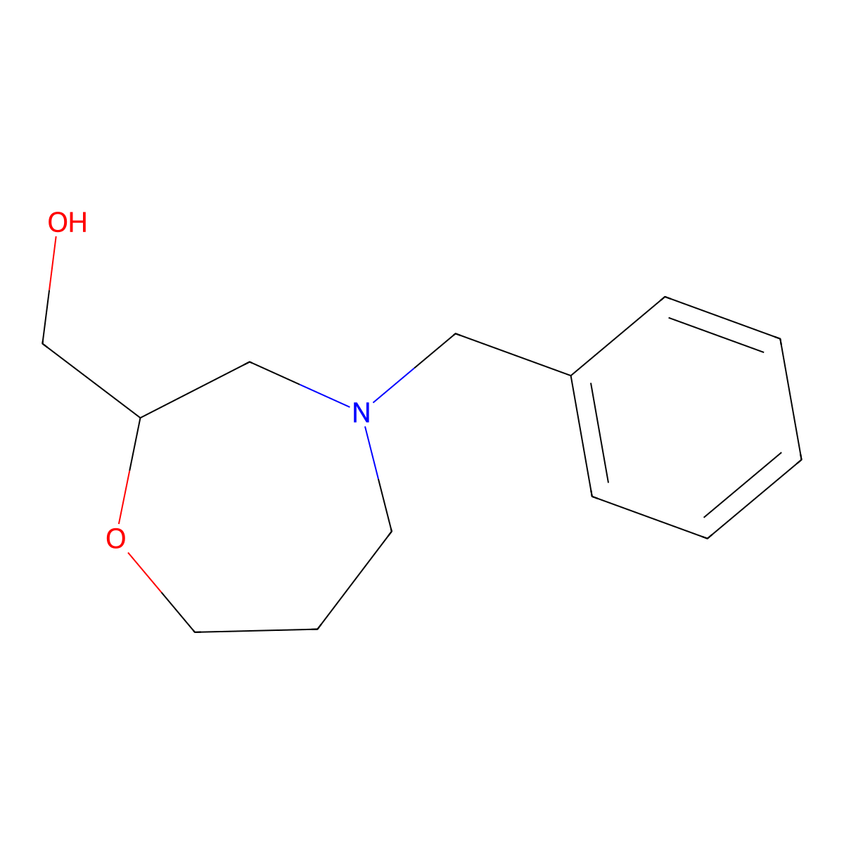 (4-Benzyl-1,4-oxazepan-2-yl)methanol molecular structure, CAS 1031442-66-6