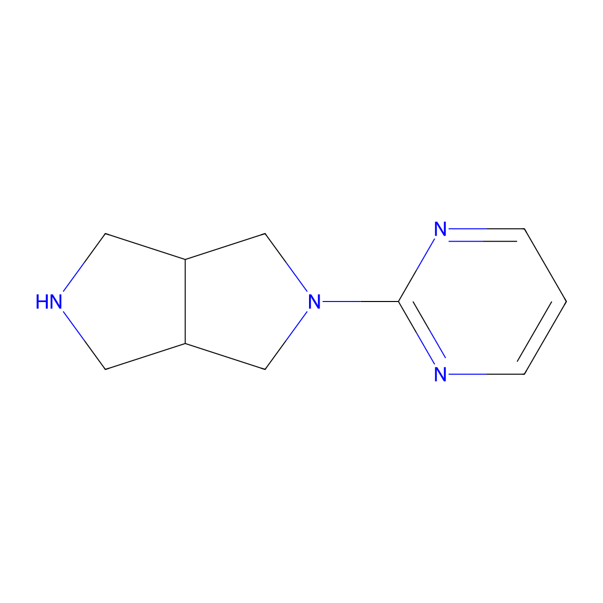 2-(Pyrimidin-2-yl)octahydropyrrolo[3,4-c]pyrrole molecular structure, CAS 1031482-86-6