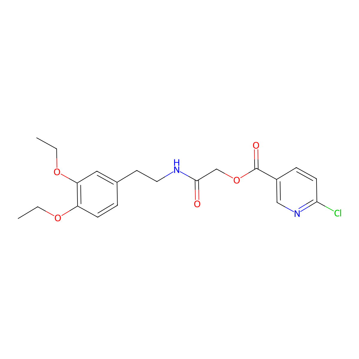 {[2-(3,4-Diethoxyphenyl)ethyl]carbamoyl}methyl 6-chloropyridine-3-carboxylate molecular structure, CAS 1031488-06-8