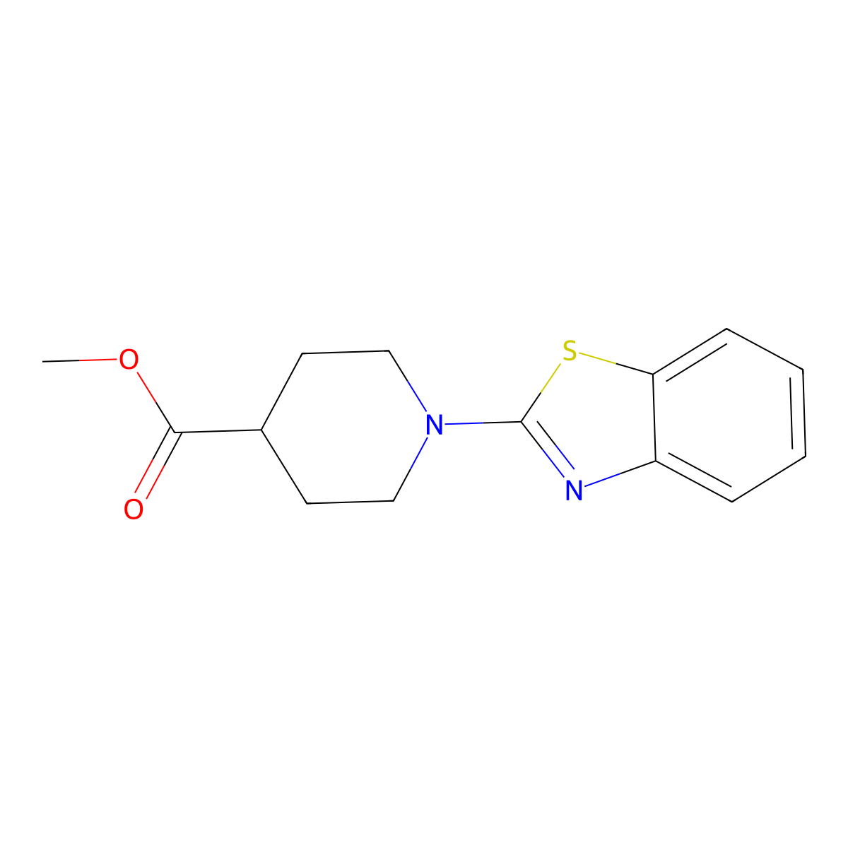 Methyl 1-(1,3-benzothiazol-2-yl)piperidine-4-carboxylate molecular structure, CAS 1031498-32-4