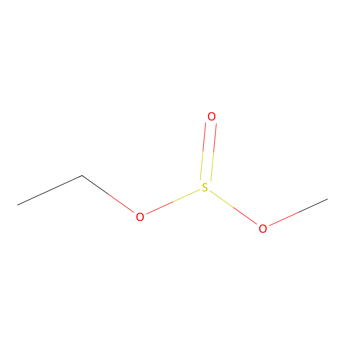 Ethyl methyl sulphite molecular structure, CAS 10315-59-0