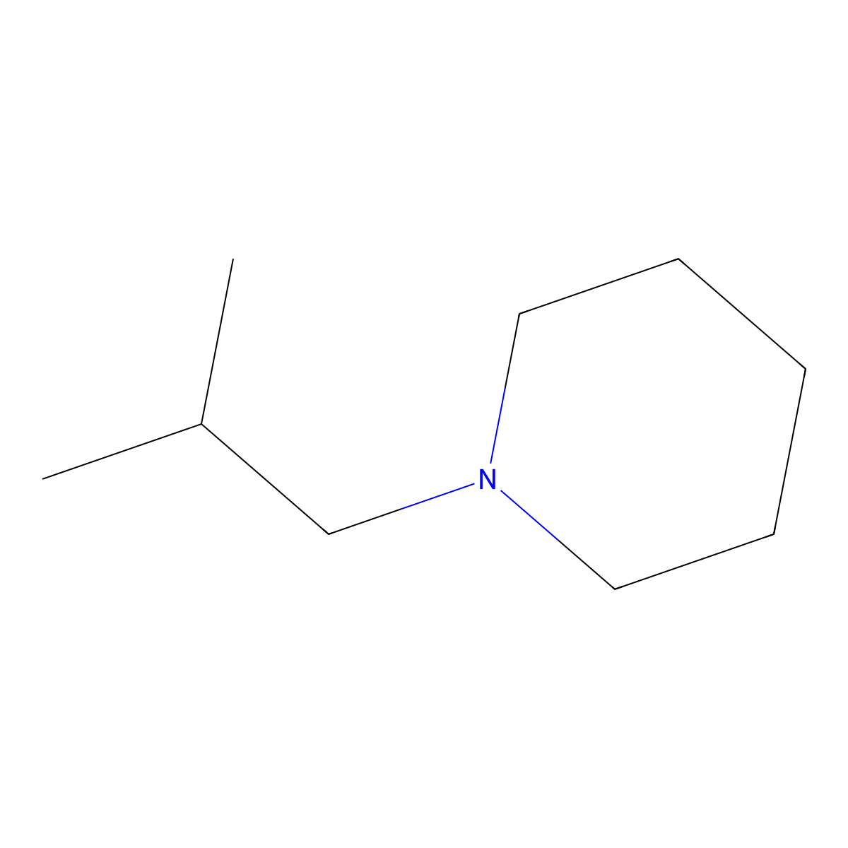 Piperidine, 1-(2-methylpropyl)- molecular structure, CAS 10315-89-6