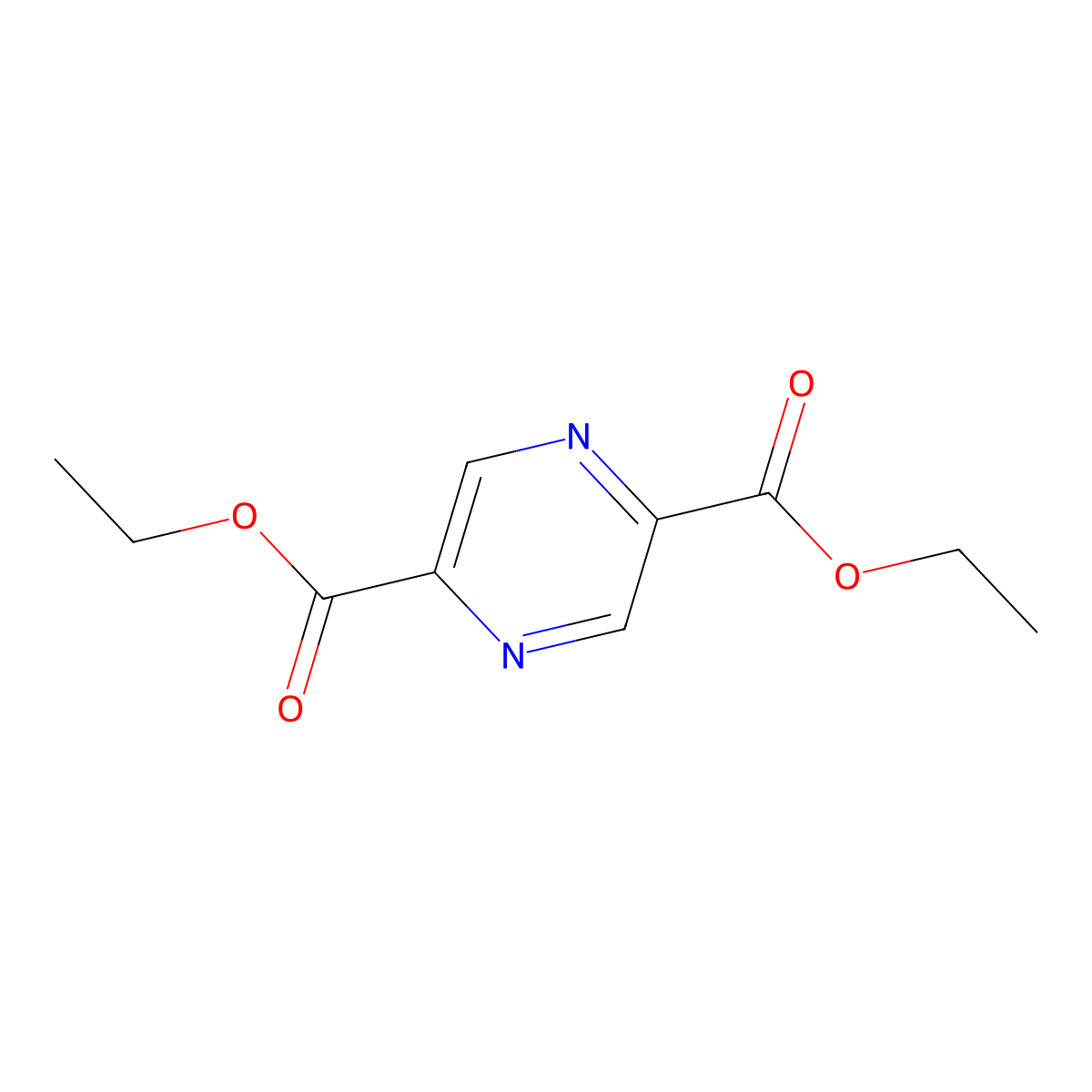 Diethyl pyrazine-2,5-dicarboxylate molecular structure, CAS 103150-78-3