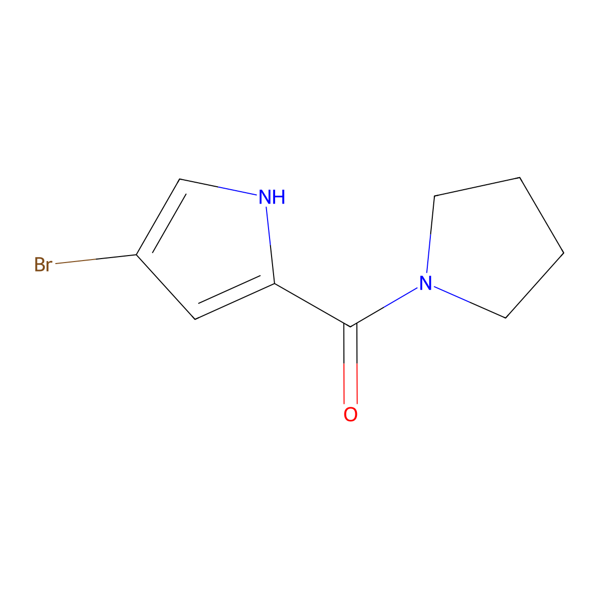 4-bromo-2-(pyrrolidine-1-carbonyl)-1H-pyrrole molecular structure, CAS 1031501-36-6
