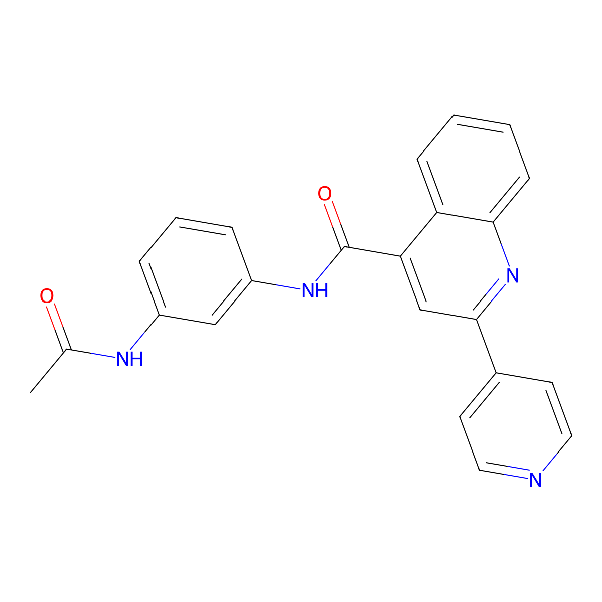 N-(3-acetamidophenyl)-2-(pyridin-4-yl)quinoline-4-carboxamide molecular structure, CAS 1031509-58-6