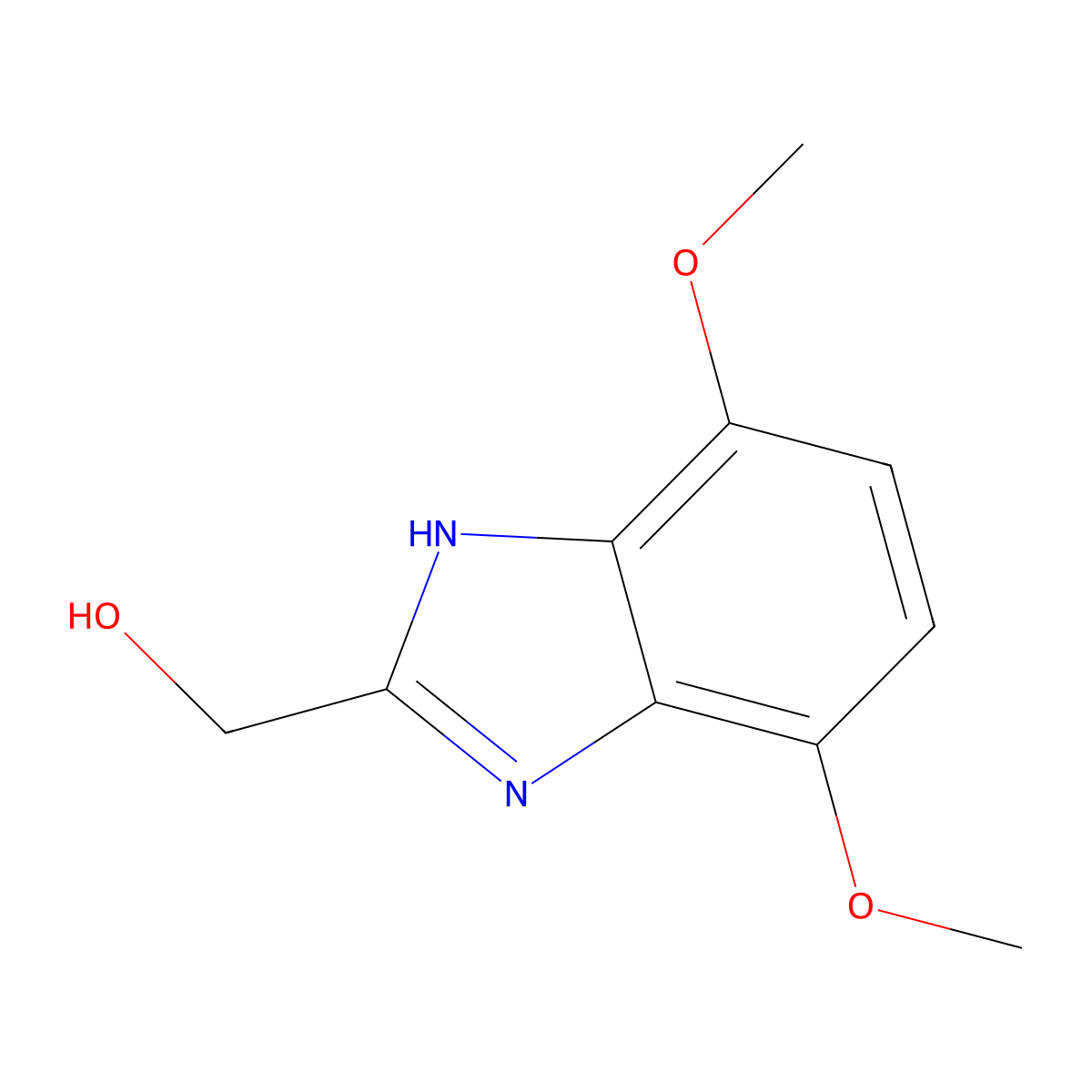 1H-Benzimidazole-2-methanol, 4,7-dimethoxy- molecular structure, CAS 103151-22-0