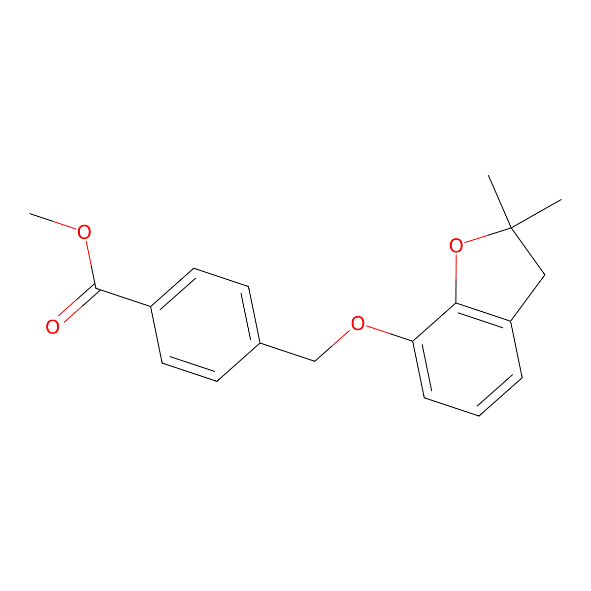 Methyl 4-{[(2,2-dimethyl-2,3-dihydro-1-benzofuran-7-yl)oxy]methyl}benzoate molecular structure, CAS 1031514-47-2