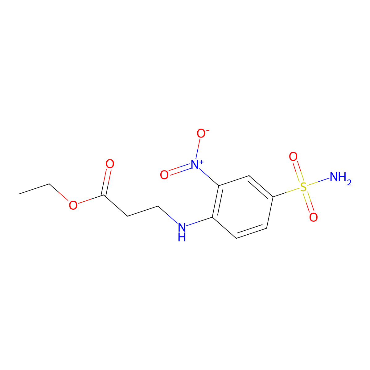 Ethyl 3-[(2-nitro-4-sulfamoylphenyl)amino]propanoate molecular structure, CAS 1031519-77-3