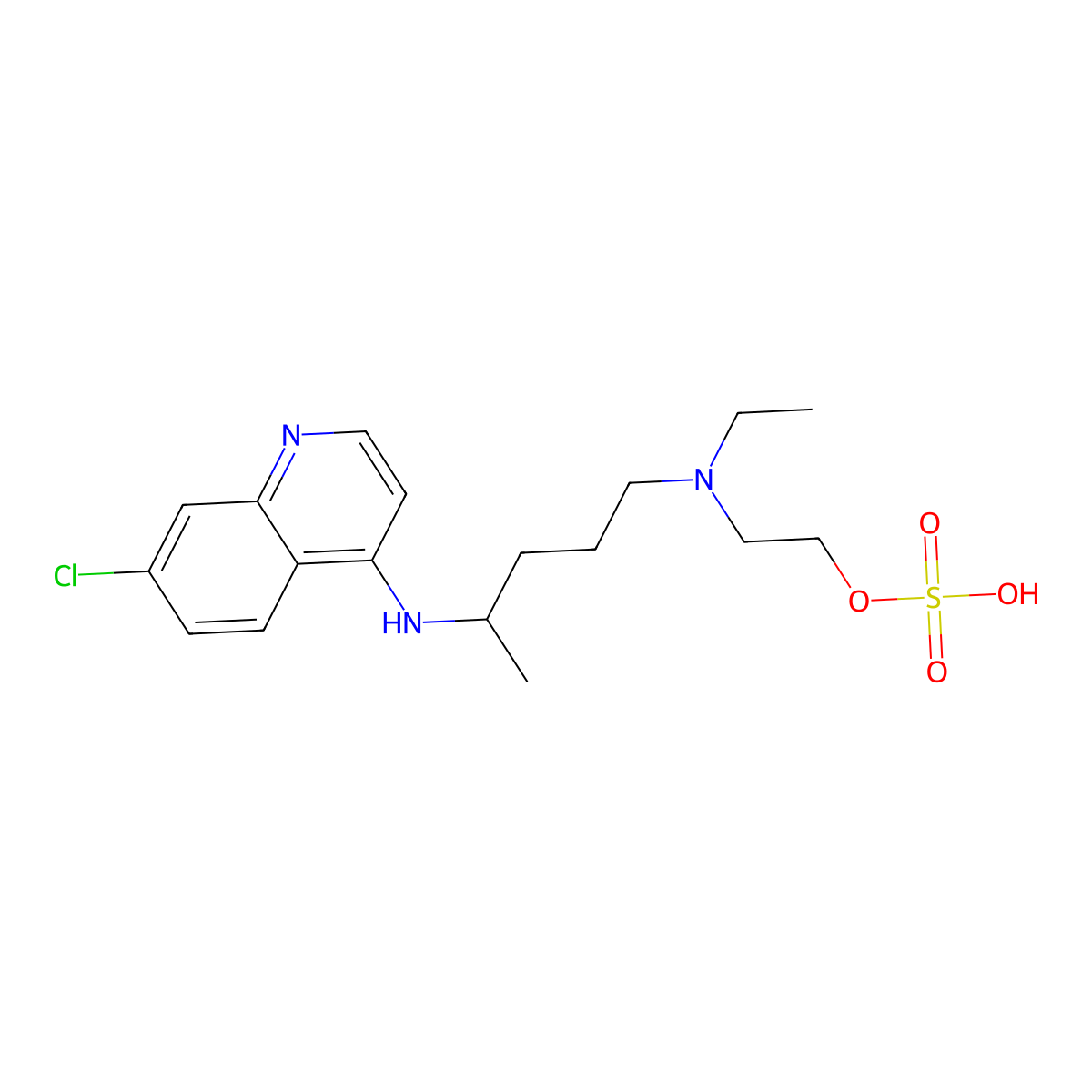 Hydroxychloroquine O-sulfate molecular structure, CAS 103152-84-7