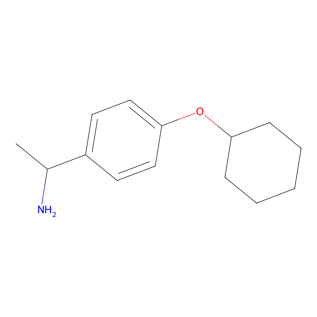 1-[4-(Cyclohexyloxy)phenyl]ethan-1-amine molecular structure, CAS 103153-27-1