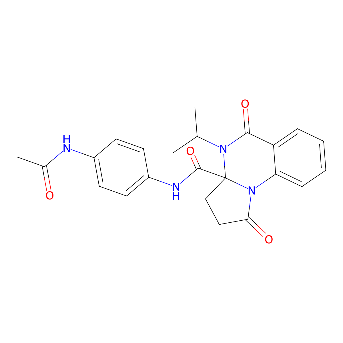 N-[4-(acetylamino)phenyl]-1,5-dioxo-4-(propan-2-yl)-2,3,4,5-tetrahydropyrrolo[1,2-a]quinazoline-3a(1H)-carboxamide molecular structure, CAS 1031535-01-9