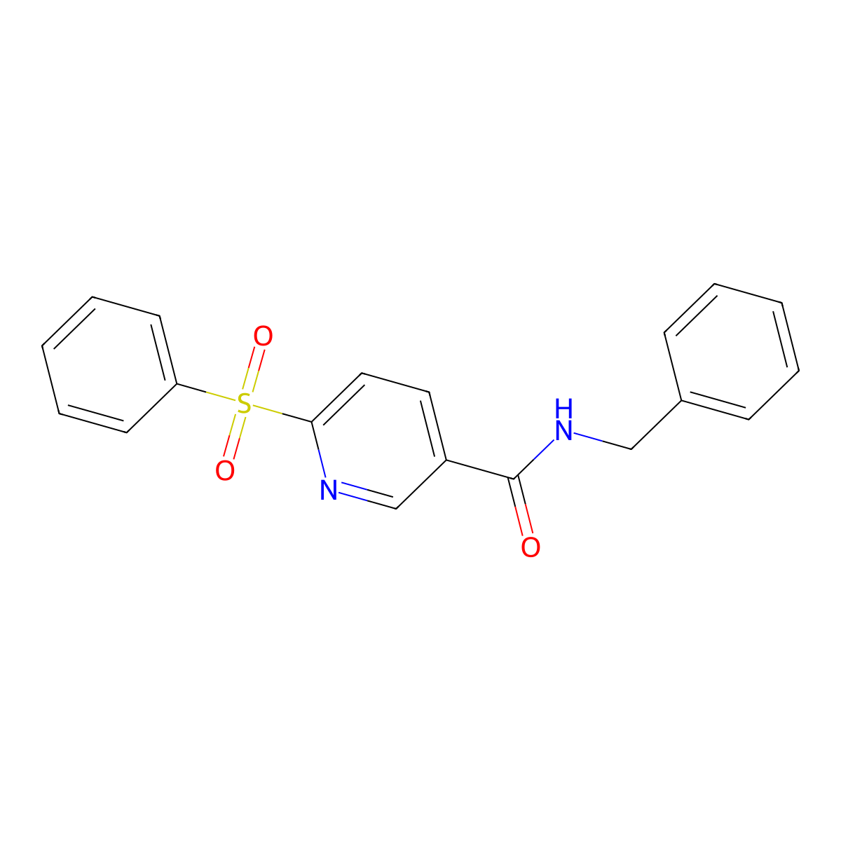 N-benzyl-6-(phenylsulfonyl)nicotinamide molecular structure, CAS 1031542-98-9