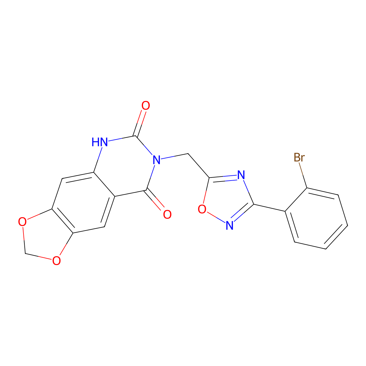 7-{[3-(2-bromophenyl)-1,2,4-oxadiazol-5-yl]methyl}-2H,5H,6H,7H,8H-[1,3]dioxolo[4,5-g]quinazoline-6,8-dione molecular structure, CAS 1031543-60-8