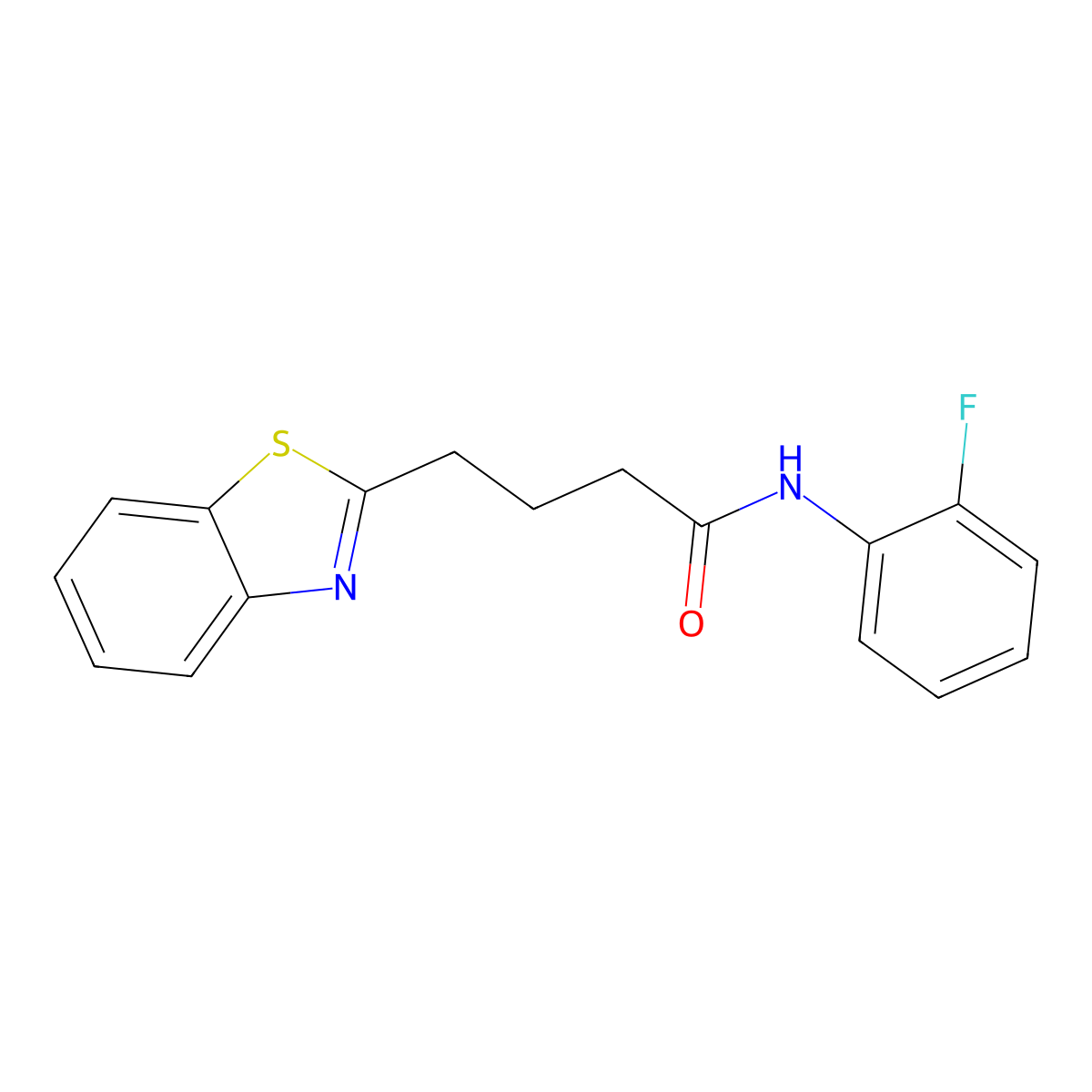 4-(1,3-benzothiazol-2-yl)-N-(2-fluorophenyl)butanamide molecular structure, CAS 1031547-28-0