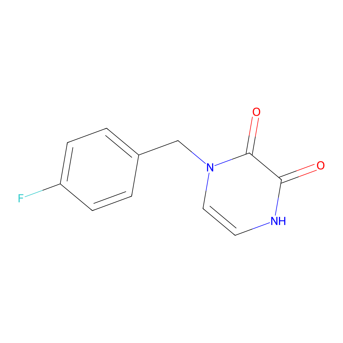 1-(4-Fluorobenzyl)-1,4-dihydropyrazine-2,3-dione molecular structure, CAS 1031557-43-3