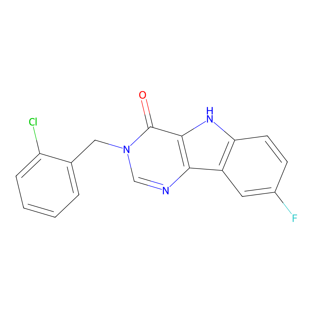 3-(2-chlorobenzyl)-8-fluoro-3,5-dihydro-4H-pyrimido[5,4-b]indol-4-one molecular structure, CAS 1031557-91-1